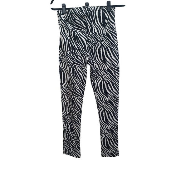 Zara Zebra Print Leggings Pants Black White Size L New without Tags. - Picture 4 of 8